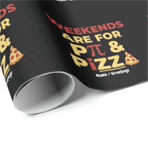 Papel De Presente Fim de Semana Pi Day & Pizza Party Divertido para