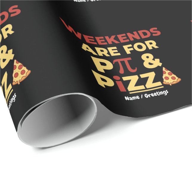 Papel De Presente Fim de Semana Pi Day & Pizza Party Divertido para  (Ponta do rolo)