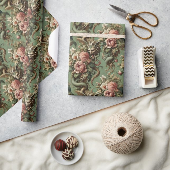 Papel De Presente Finaria do Drac - Dragão Gótico Mito Bandana (Artesanato)