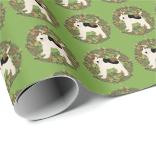 Papel De Presente Fio Fox Terrier Wreath