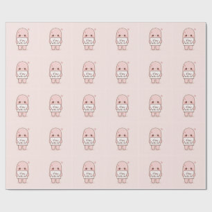 Papel De Presente Fique Comigo Citação de Estética Design Romântico