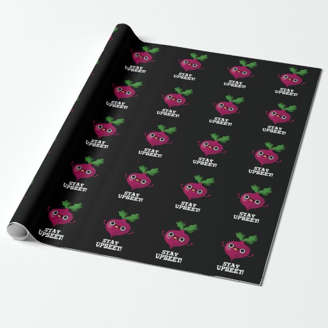 Papel De Presente Fique Engraçado Veggie Beet Dark BG (Desenrolado)