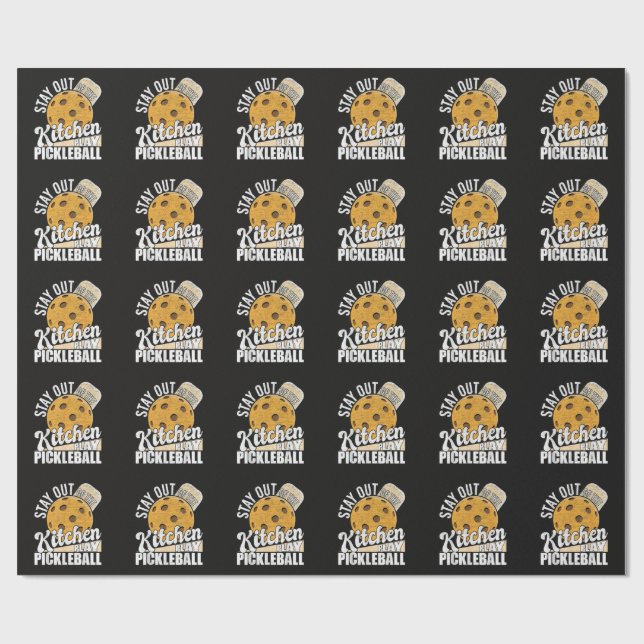 Papel De Presente Fique Fora da Cozinha Jogue Pickleball (Aberto)
