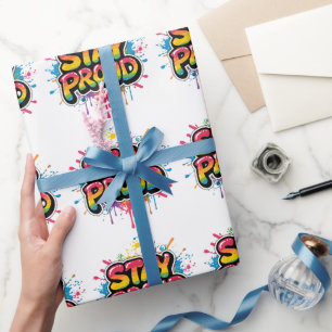 Papel De Presente Fique Orgulhoso - Citação de Orgulho Arco-Íris LGB