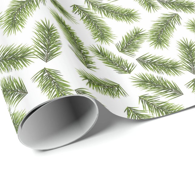 Papel De Presente Fir Branch Pattern Natal (Ponta do rolo)