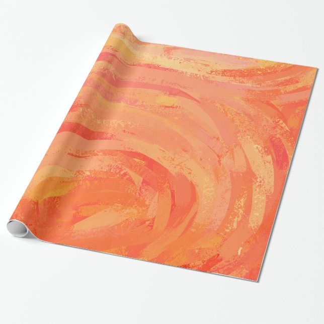 Papel De Presente Fire Lake Orange Swirl (Desenrolado)