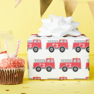 Papel De Presente Fire Truck Birthday