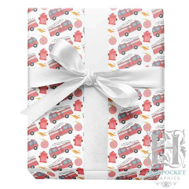 Papel De Presente Fire Truck Wrapping Paper (Criador carregado)