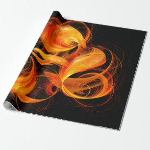 Papel De Presente Fireball Abstrato Art