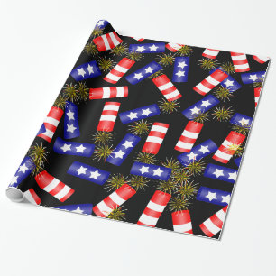 Papel De Presente Firecrackers em 4 de julho