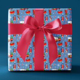 Papel De Presente Firefighter Christmas With Santa and Dalmatian