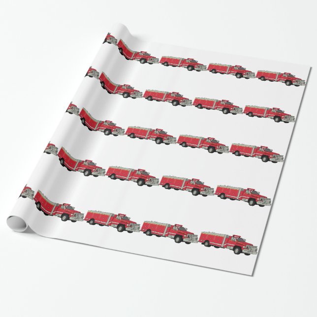 Papel De Presente Firetruck (Desenrolado)