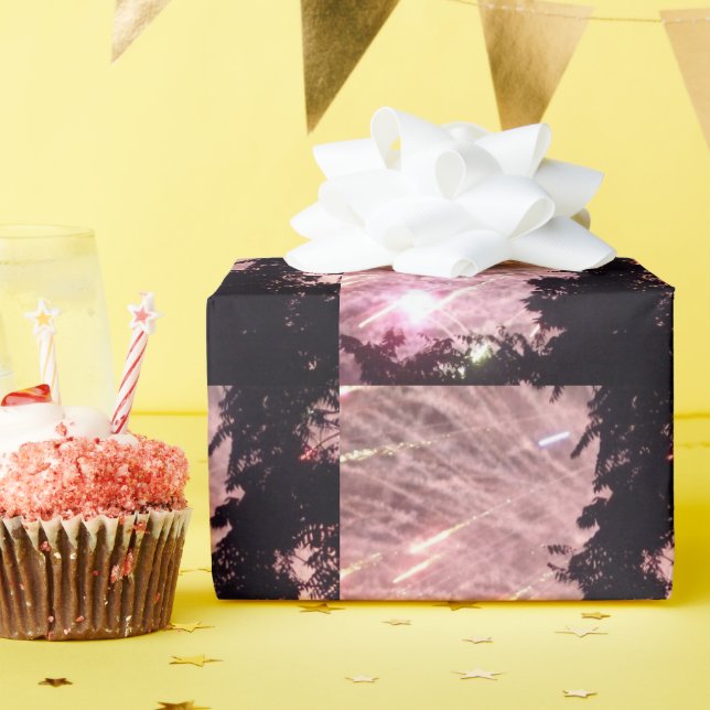 Papel De Presente Fireworks 17 papel de empacotamento brilhante (Festa de aniversário)