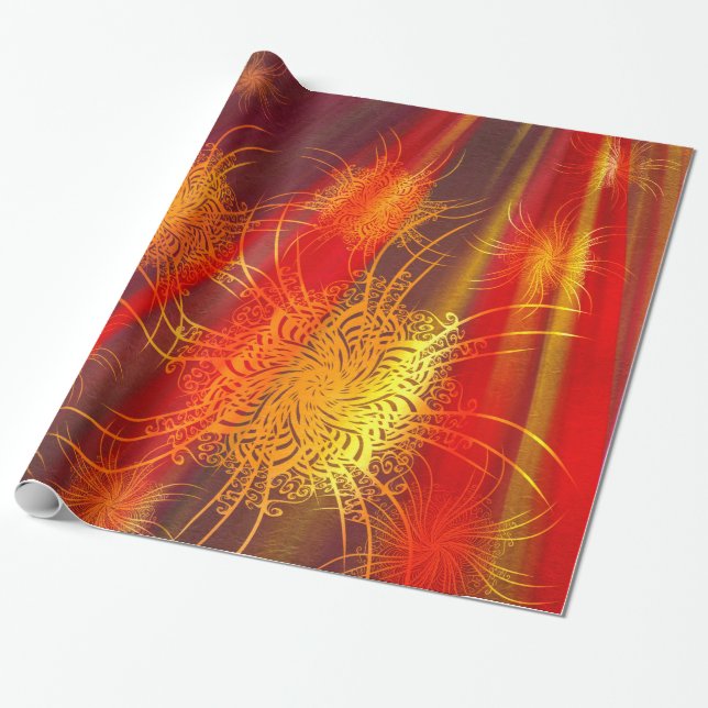 Papel De Presente Fireworks Mandala (Desenrolado)