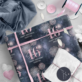 Papel De Presente Fireworks Sweet 16 Midnight Blush ID984