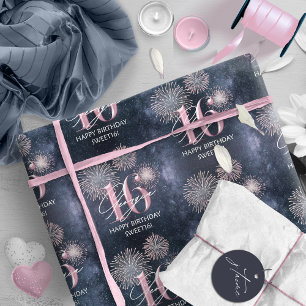 Papel De Presente Fireworks Sweet 16 Midnight Blush ID984
