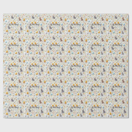 Papel De Presente First Easter Wrapping Paper – Cute Bunnies, Chicks