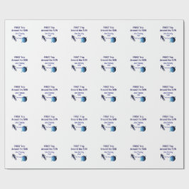 Papel De Presente First trip around the sun planet astronaut birthda