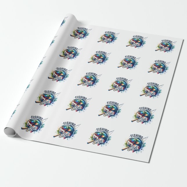Papel De Presente Fisher Gift Fish É Minha Vida (Desenrolado)