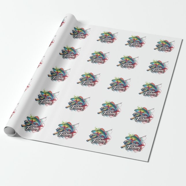Papel De Presente Fisher Gift Foi Pescar (Desenrolado)