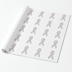 Papel De Presente fita de cancer pulmonar pérola