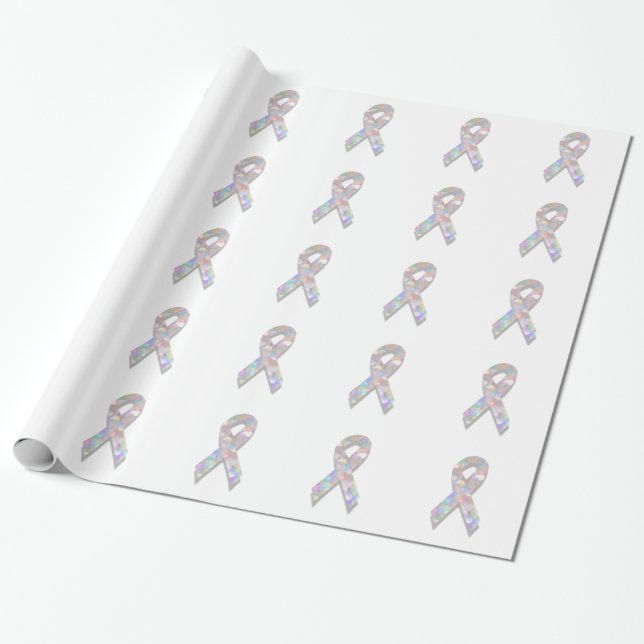 Papel De Presente fita de cancer pulmonar pérola (Desenrolado)