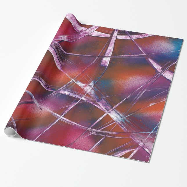 Papel De Presente Fita de Contraste Colorida (Desenrolado)