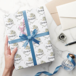Papel De Presente Fita de Coração de Casamento com Ivy