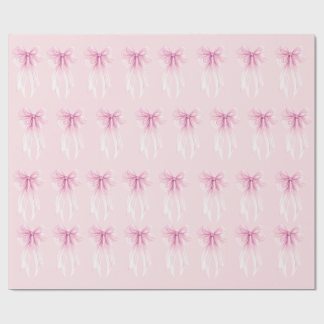 Papel de Presente Fita e Coração Coquette Aquarela (Aberto)