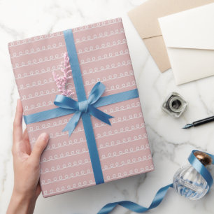 Papel De Presente Fita giratória do Glacé rosa e branco