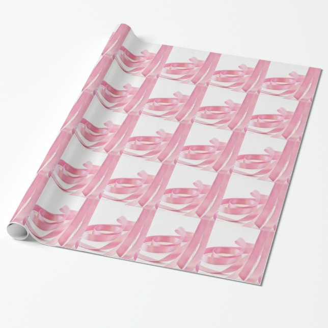 Papel De Presente Fita Rosa (Desenrolado)