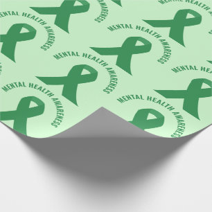 Papel De Presente Fita Verde de Sensibilização para a Saúde Mental