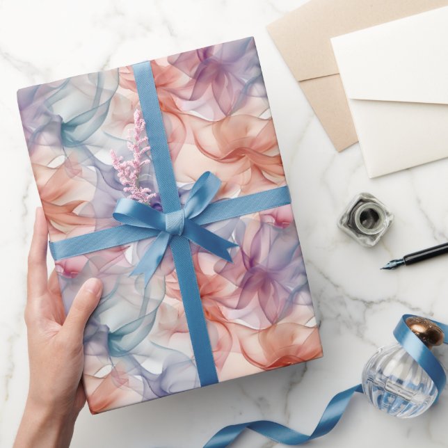 Papel De Presente Fitas de Arco-Íris em Branco  (Presentear)