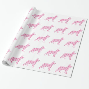 Papel De Presente Fitas de Cancer rosa german shepherd