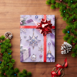 Papel De Presente Fitas de Presente de Natal Roxo Lavanda