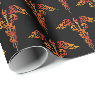 Papel De Presente Flames Caduceus