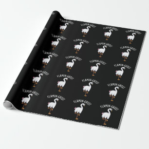 Papel De Presente Flamin-ghost Funny Flamingo Ghost Pun Dark BG