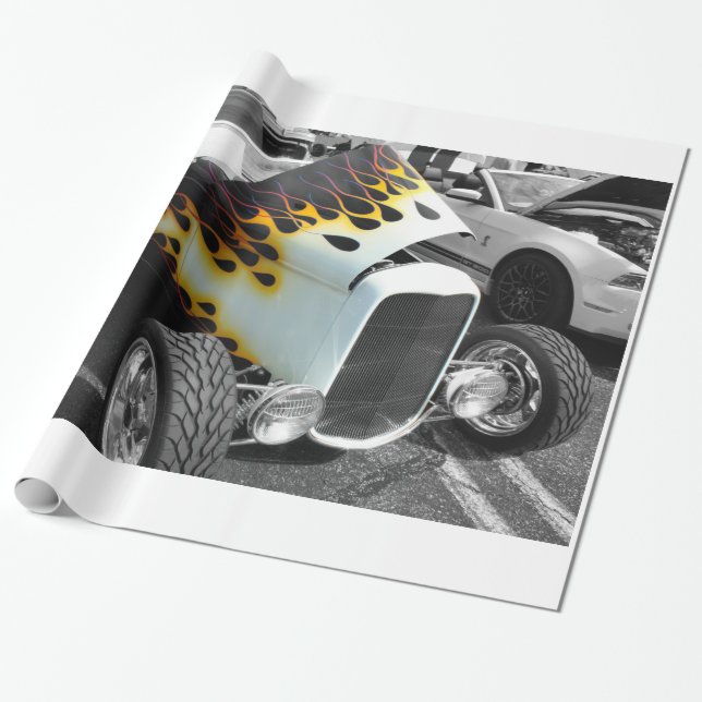 Papel De Presente Flamin' Hot Rod (Desenrolado)