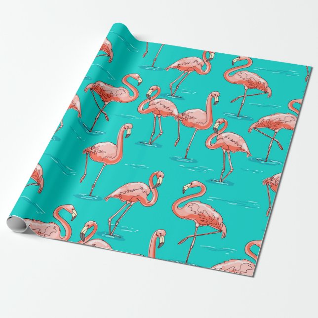 Papel De Presente Flamingo (Desenrolado)