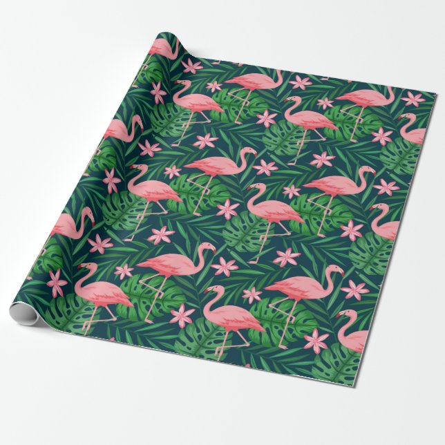 Papel De Presente Flamingo (Desenrolado)