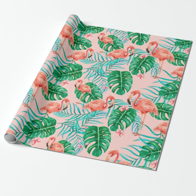 Papel De Presente Flamingo (Desenrolado)