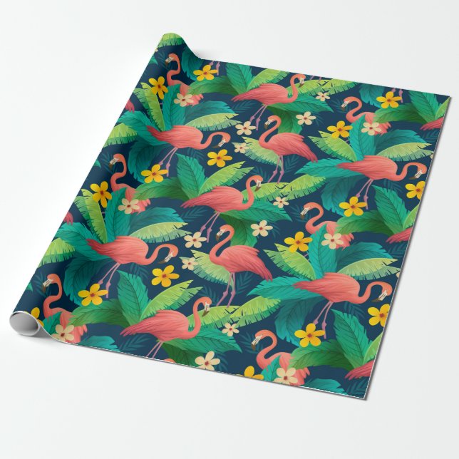 Papel De Presente Flamingo (Desenrolado)