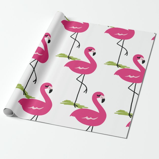Papel De Presente Flamingo (Desenrolado)