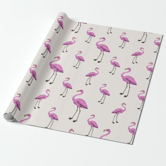 Papel De Presente Flamingo (Desenrolado)