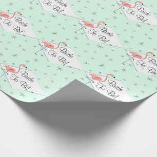 Papel De Presente Flamingo Aqua diamond Bride to Be! embrulhando pap