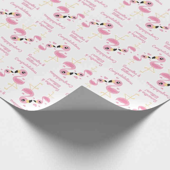 Papel De Presente Flamingo Chá de fraldas Cute Tropical (Ponta)