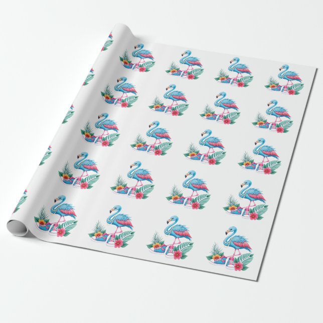 Papel De Presente Flamingo Chucks e Pearls Comma La Harris 2024 (Desenrolado)