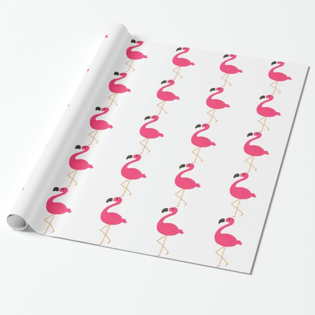 Papel De Presente Flamingo cor-de-rosa (Desenrolado)