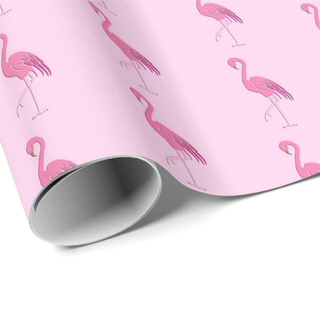 Papel De Presente Flamingo cor-de-rosa bonito (Ponta do rolo)