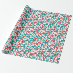 Papel De Presente flamingo desenhado à mão: padrão sem costura de aq